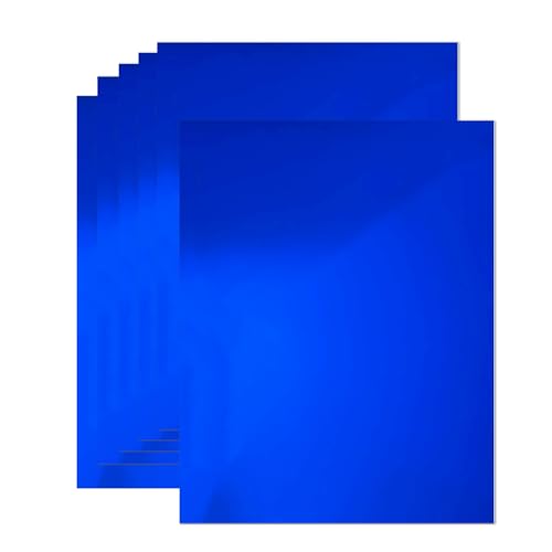 20 blaue Blätter, metallisches Kartonpapier, 21,6 x 27,9 cm, 250 g/m², spiegelnde Oberfläche, ideal zum Basteln, Einladungen und Dekorationen (blau) von Bazyrock