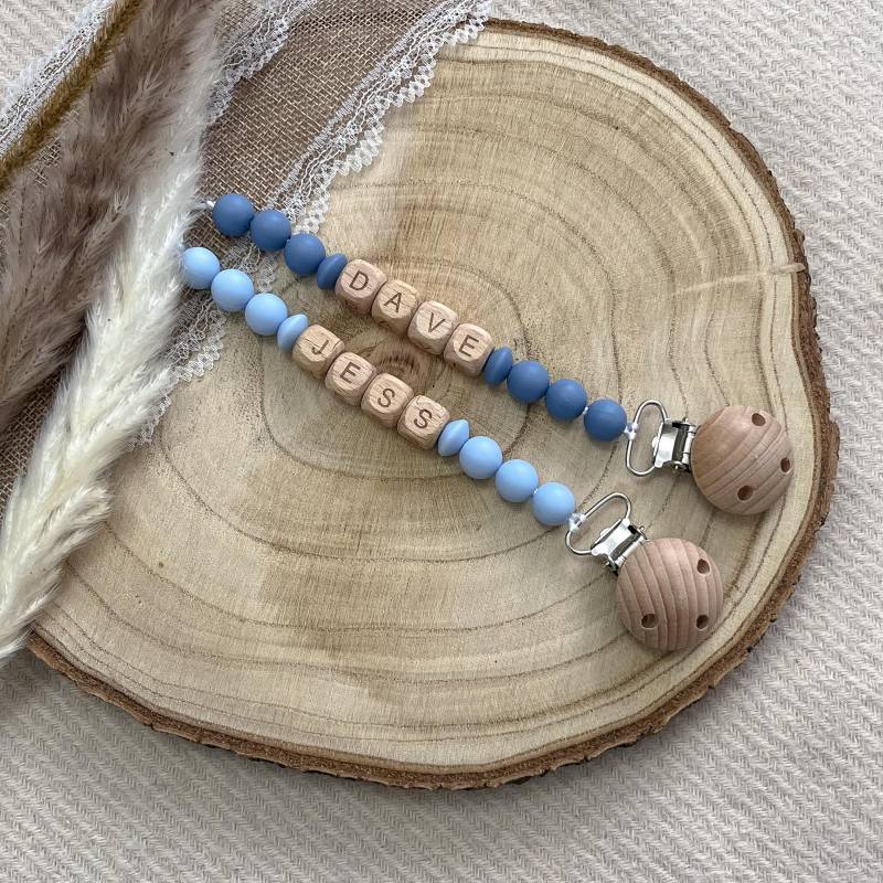 Boho Baby Schnullerkette Mit Holzclip Personalisiert - Personalisierte Namen Baby-Gifte Baby-Geschenk von Bbabyboutiquee