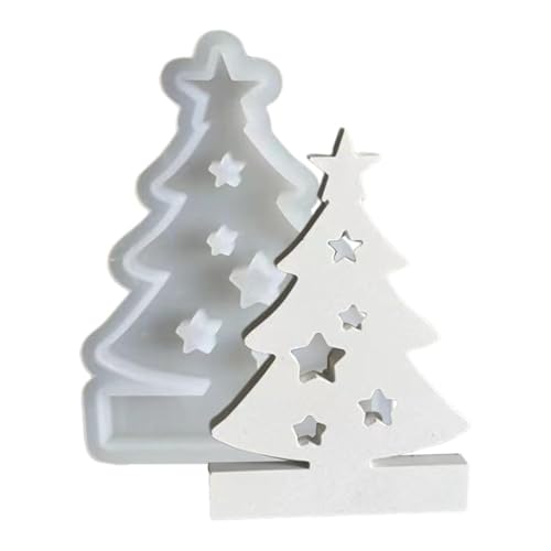 Weihnachtsbaum-Silikonform mit Sockel – Weihnachtsbaum-Kerzenhalter-Herstellungsform | Weihnachts-Silikonformen für Harz, 3D-Weihnachtsbaum, Epoxidharz, Silikongussformen, für Heimdekoration von Bbbabeslk