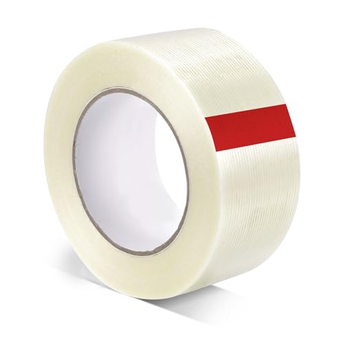 Bcuuozeeing Panzertape Transparent Klebeband Wasserdicht, Glasfaser-Panzerband mit Starker Klebkraft, Klar Duct Tape, 60 mm x 50 m von Bcuuozeeing