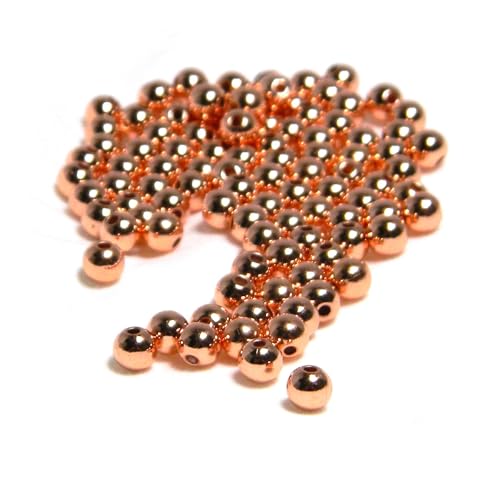 50 Stück reines massives Kupfer, 5 mm, rund, glatt, Abstandshalter, Schmuckperlen mit glänzender Schutzschicht von Bdbeads