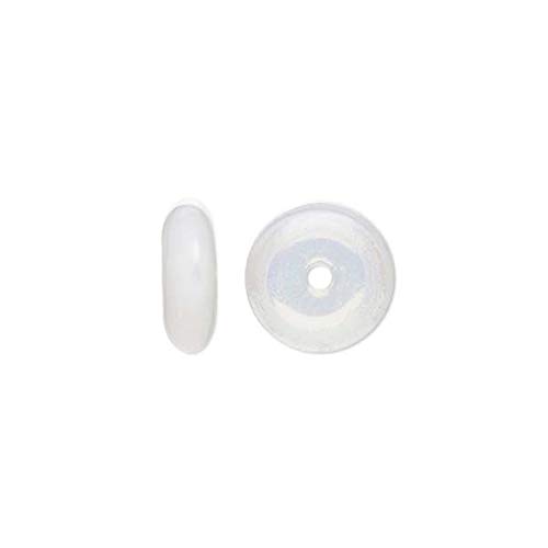 Tschechische Glasperlen, 8 mm, rund, 3 mm dick, Abstandhalter, flache Scheibe, lose Perlen für Schmuck, durchscheinender weißer Opal, 50 Stück von Bdbeads