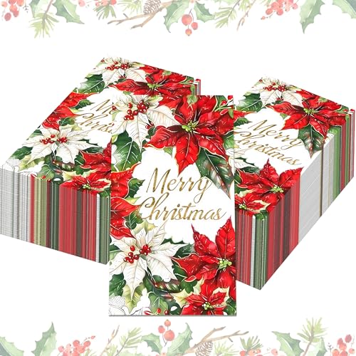 100 Stück Weihnachten Papierservietten 3-lagig 40x33cm Papierservietten Bunt für den Weihnachtstisch (CZJ078) von Bdecoll