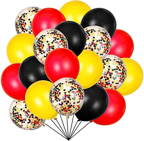 80Stuck Rot Schwarz Gelb Konfetti Ballons Kit für Baby Shower Party Supplies Geburtstag Partydekoration Lieferungen von Bdecoll