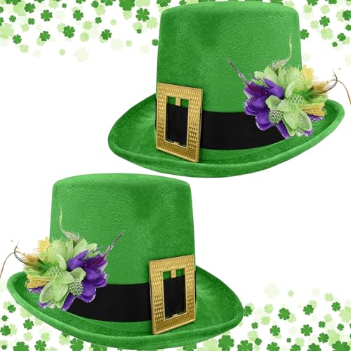 Bdecoll St. Patricks Party Hat Set,Grün Irish Acessories Shamrock Kostüm Zubehör Für Irish, Saint Patrick Day,Karneval Kostümparty (2) von Bdecoll