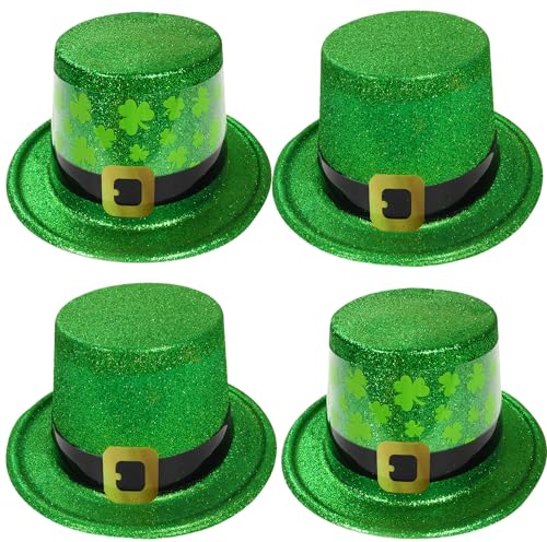 Bdecoll St. Patricks Party Hat Set,Grün Irish Acessories Shamrock Kostüm Zubehör Für Irish, Saint Patrick Day,Karneval Kostümparty (4 Stück) von Bdecoll