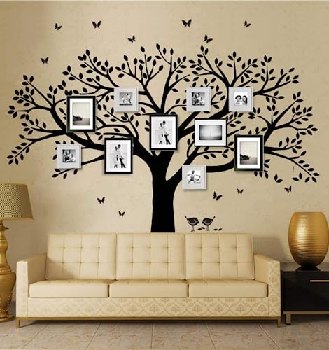 Bdecoll Wandtattoo "riesiger Familie Foto Baum" Wandsticker,DIY Dekorativ Kunst Wandaufkleber,Baum Wandaufkleber für Kinderzimmer Dekoration (Black) von Bdecoll