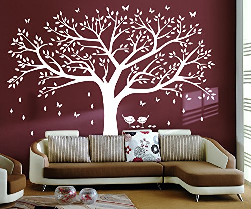 Bdecoll Wandtattoo "riesiger Familie Foto Baum Weiß" Wandsticker,DIY Dekorativ Kunst Wandaufkleber,Baum Wandaufkleber für Kinderzimmer Dekoration (Weiß) von Bdecoll