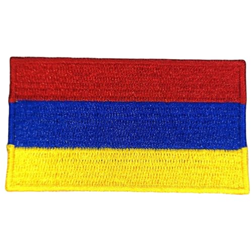 Bebuz Aufnäher zum Aufbügeln mit Armenien-Nationalflagge, bestickt, Stoff-Reparaturflicken für Kinderkleidung, Jeans, Jacken, Hüte, Schuhe, Rucksäcke von Be Buz