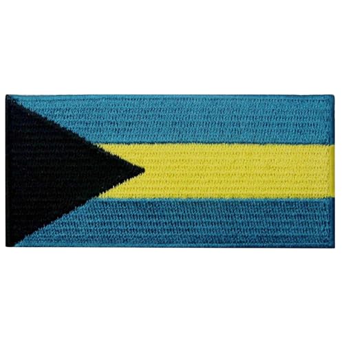 Bebuz Bahamas Nationalflagge zum Aufbügeln, bestickter Aufnäher, Stoffreparaturflicken für Kinderkleidung, Jeans, Jacken, Hüte, Schuhe, Rucksäcke von Be Buz