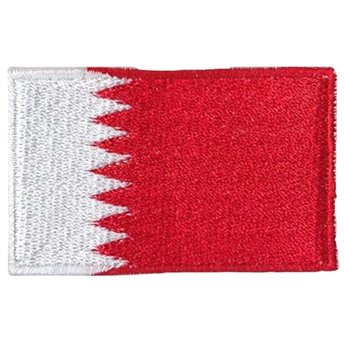 Bebuz Bahrain Nationalflagge zum Aufbügeln, bestickter Aufnäher, Stoffreparaturflicken für Kinderkleidung, Jeans, Jacken, Hüte, Schuhe, Rucksäcke von Be Buz