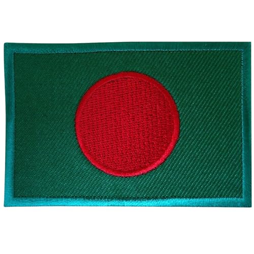 Bebuz Bangladesch Nationalflagge zum Aufbügeln, bestickter Aufnäher, Stoffreparaturflicken für Kinderkleidung, Jeans, Jacken, Hüte, Schuhe, Rucksäcke von Be Buz