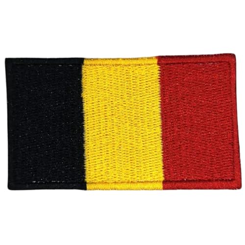 Bebuz Bestickter Aufnäher mit belgischer Flagge, zum Aufbügeln/Aufnähen, Stoffreparaturflicken, taktisches Militär-Emblem für Uniformen, Jacken und Ausrüstung von Be Buz