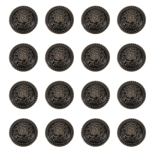 Be In Your Mind 50Pcs Metall Blazer Große Knöpfe Vintage Antik Bronze Graviert Mantel Knöpfe Metallknöpfe mit Schaft für Blazer Anzüge Jacken 25mm von Be In Your Mind