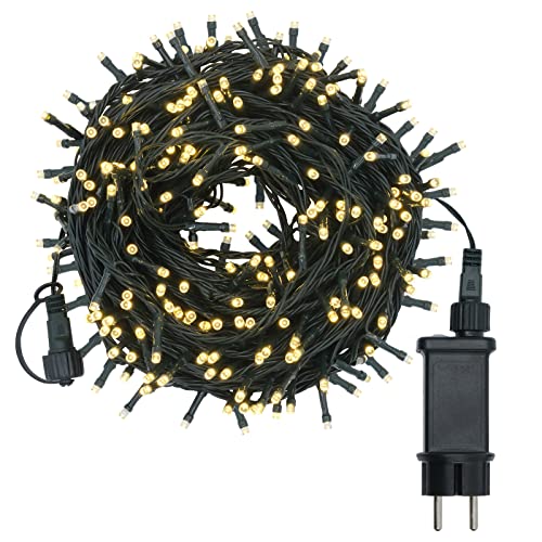 LED Lichterkette Außen Strom 30M 300 LEDs, Lichterkette Weihnachtsbaum mit 8 Leuchtmodi und Speicher Funktion, IP44 Wasserdichte Cluster Lichterkette Warmweiß für Innen, Aussen Weihnachtsbau Deko von BeMyriad