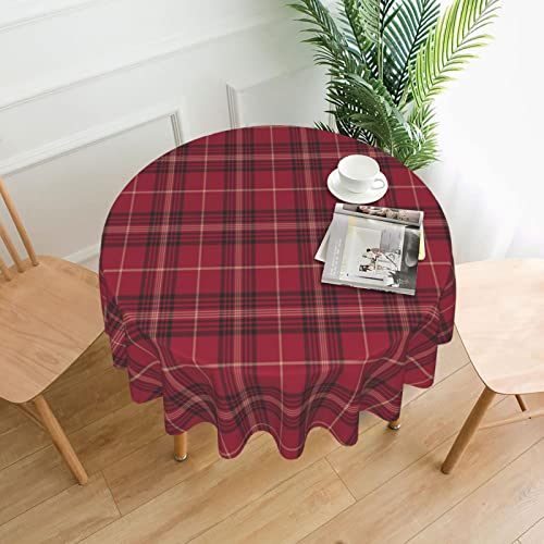 Runde Tischdecke, rot kariert, ölbeständig, Tischdecke für Picknick, Camping, Party, Küche, Esszimmer, 152,4 cm von BeNtli