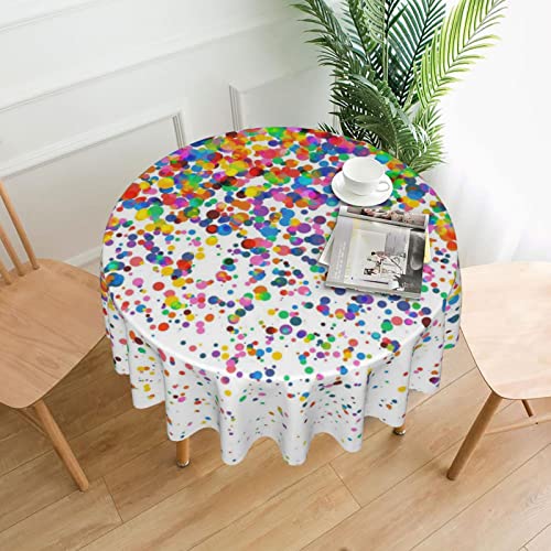 Runde Tischdecke, waschbare Tischdecke für Picknick, Camping, Party, Küche, Esszimmer, 152,4 cm, Bunte Punkte, Kunstdruck von BeNtli