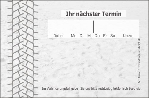 25 Terminblöcke mini mit je 100 Blatt, 2500 Terminzettel tzm7 Reifenhandel, KFZ Werkstatt von BeWeSt