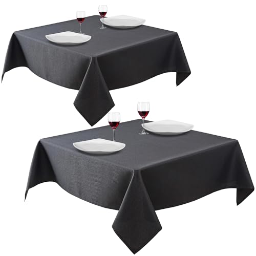 Bea's Party Tischdecke quadratisch Schwarz, tischdecke quadratisch 157x157 cm, Black Table Cover, tischdecke abwaschbar, Schwarze kleine tischdecke Stoff (SCHWARZ, Pack 2) von Bea's Party