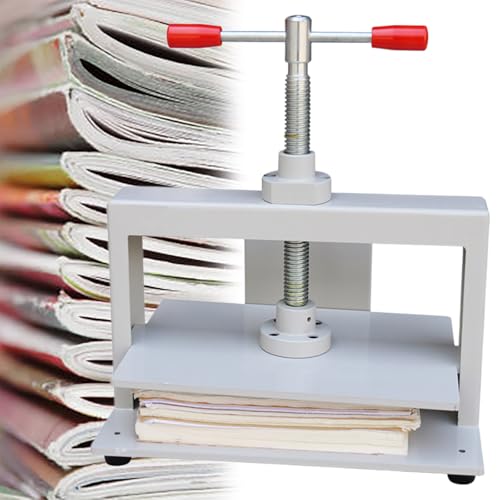 Buchbinderpresse, Schraubenpresse, Papierherstellung, Buchnotizen, Rechnungsglättungsmaschine, Presse, Buchbinder, Stahl, Flachpapierpresse, zum Einklemmen von Fotos, Gutscheinen, Schecks von Beachtiful