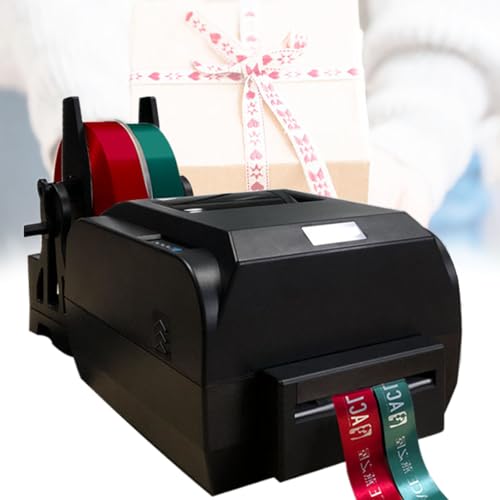 Satinband-Druckmaschine, Digitaler Banddrucker, Folienprägungsdruckmaschine, 150 mm/s, Auflösung 200 DPI, Unterstützt über 50 Sprachen, für Geschenkverpackungen, Weihnachtsfeiern,50mm von Beachtiful