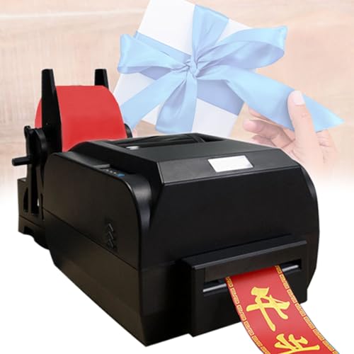 Satinbanddruckmaschine, Digitaler Banddrucker mit Bandhalter, Stempeldruckmaschine, zum Verpacken von Geschenken, Unterstützt über 50 Sprachen, Auflösung 200 DPI,108mm von Beachtiful