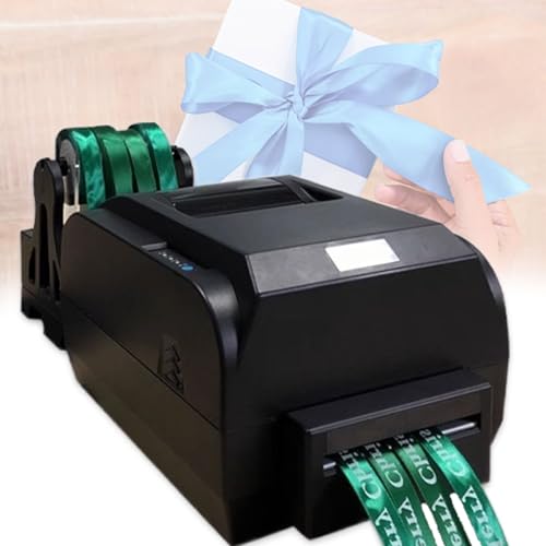 Satinbanddruckmaschine, Digitaler Banddrucker mit Bandhalter, Stempeldruckmaschine, zum Verpacken von Geschenken, Unterstützt über 50 Sprachen, Auflösung 200 DPI,20mm von Beachtiful