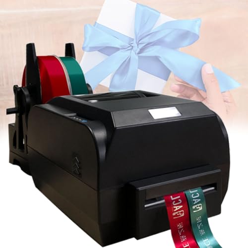 Satinbanddruckmaschine, Digitaler Banddrucker mit Bandhalter, Stempeldruckmaschine, zum Verpacken von Geschenken, Unterstützt über 50 Sprachen, Auflösung 200 DPI,50mm von Beachtiful