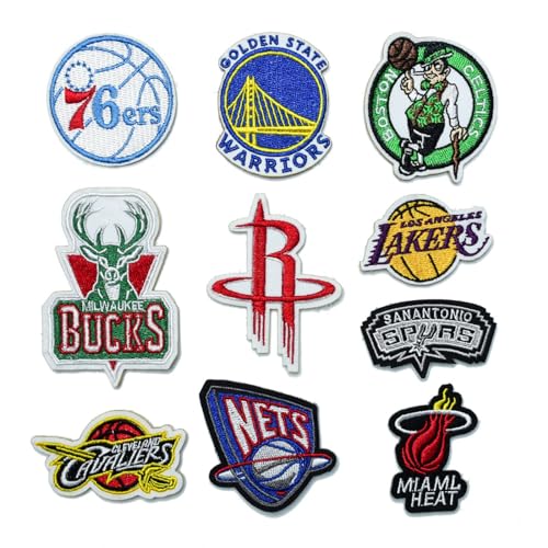 Aufnäher Flicken Patches,Bügelflicken und zufällige verzierungen,kleidung,jeans,taschen und diy-zubehör.9PCS basketball badges von Beaclacces