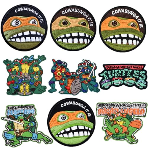 Aufnäher Flicken Patches,Bügelflicken und zufällige verzierungen,kleidung,jeans,taschen und diy-zubehör.9PCS cartoon turtle von Beaclacces