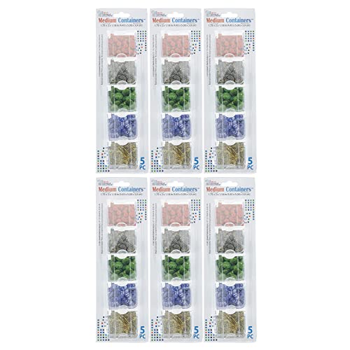 Bead Storage Solutions Elizabeth Ward Aufbewahrungsbehälter für kleine Perlen, Kristalle und Verschlüsse, transparent, 6 Stück von Bead Storage Solutions