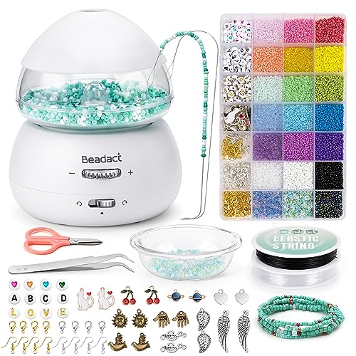 Beadact Electric Seed Bead Spinner Kit with 28 PCS Seed Beads Set, Bead Spinner Machine von Beadact