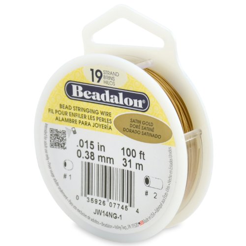 Beadalon 19-Strand Bead Besaitung Draht, 0.015-inch, Satin Gold, 100-feet von Beadalon