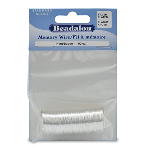 Beadalon Kohlenstoffstahl Memory Draht, rund, Ring, versilbert, 14,2 g, ca. 99 Spulen von Beadalon