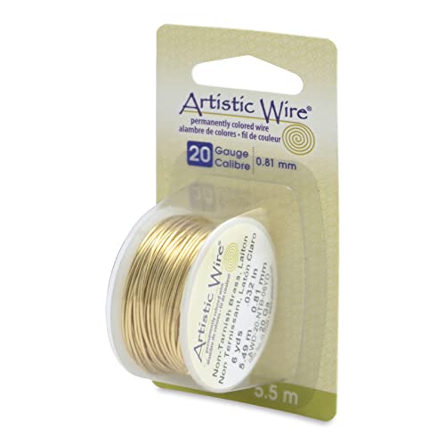 Beadalon Artistic, 20 Gauge Craft Wire, Non-Tarnish Brass, 6 yd (5.5 m) Basteldraht, Messing von Beadalon