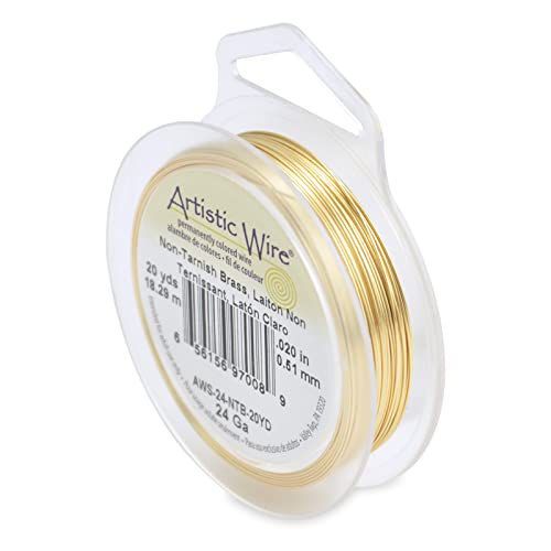 Beadalon Artistic, 24 Gauge Craft Wire, Tarnish Resistant Brass, 20 yd (18.3 m) Basteldraht, Nt Messing, 1 Pack von Beadalon