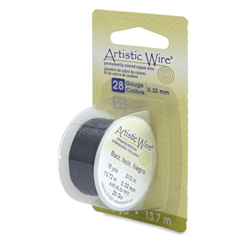 Beadalon Artistic, 28 Gauge Craft Wire, Black Color, 15 yd (13.7 m) Basteldraht, schwarz von Artistic Wire