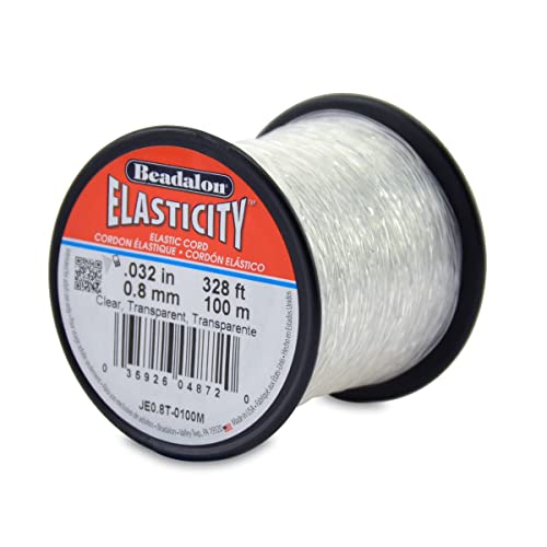 Beadalon Elastcity elastischer Faden, 0,8 mm, 100 m, durchsichtig von Beadalon