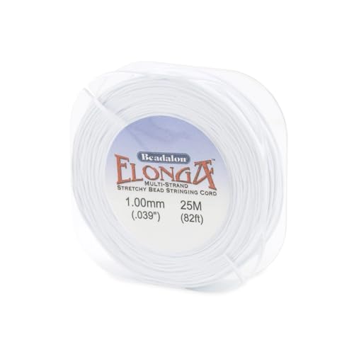 Beadalon Elonga Stretchschnur, Polypropylen Nylon, Weiss/opulenter Garten, 1mm, 25-Meter von Beadalon