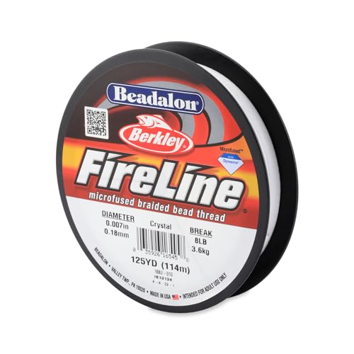 Beadalon FireLine Perlenfaden von Berkley, 0,005 cm, Bruchfestigkeit 3,6 kg, Kristall, 125 m von Beadalon