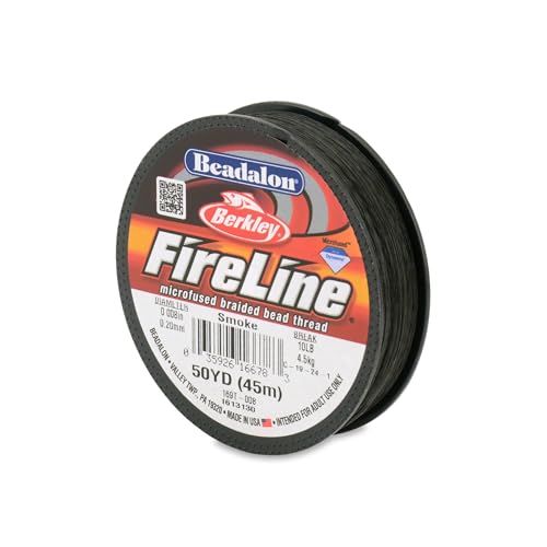 Beadalon FireLine Perlenfaden von Berkley, 0,005 cm, Bruchfestigkeit 4,5 kg, Rauchfarben, 45,7 m von Beadalon