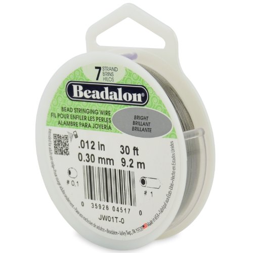 Beadalon JW01-T-0 Perlenbesaitungsdraht, 7-strängig, 0,000 cm, 9,1 m, hell, 0,30 mm von Beadalon