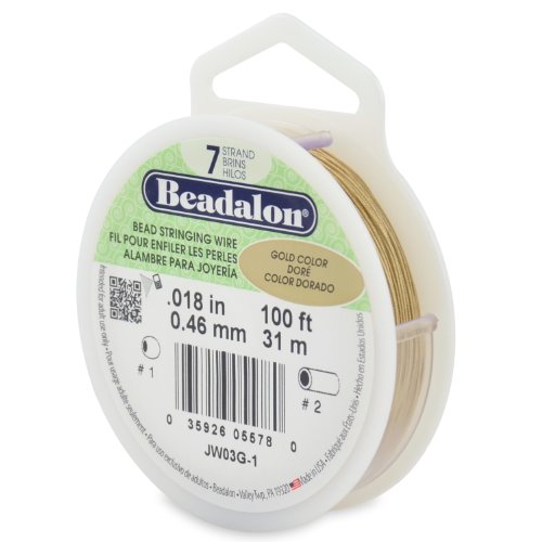 Beadalon 7-strängiger Perlendraht, 0,46 mm, goldfarben, 31 m von Beadalon