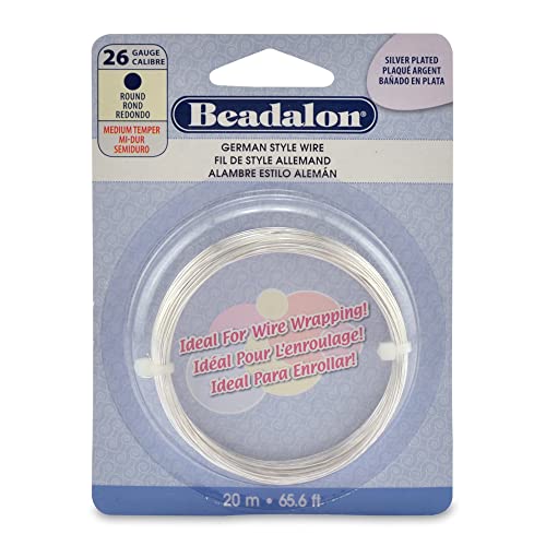 Beadalon Modellierdraht 20 m, 26 Gauge, rund, versilbert von Beadalon