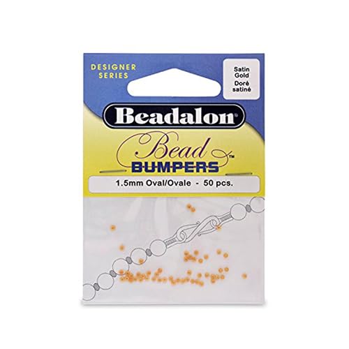 Beadalon Perlenpuffer oval Silikon Spacer 1,5mm 50 Stück Satin Gold von Beadalon