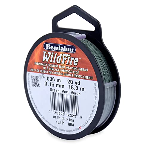 Beadalon Wildfire, 0,15 mm, Bruchfestigkeit 4,5 kg, Grün, 18 m von Beadalon