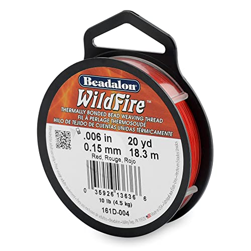 Beadalon Wildfire 0.006" Red 20 yd Thermisch gebundenes Garn, Polypropylen, rot, 0.01 von Beadalon