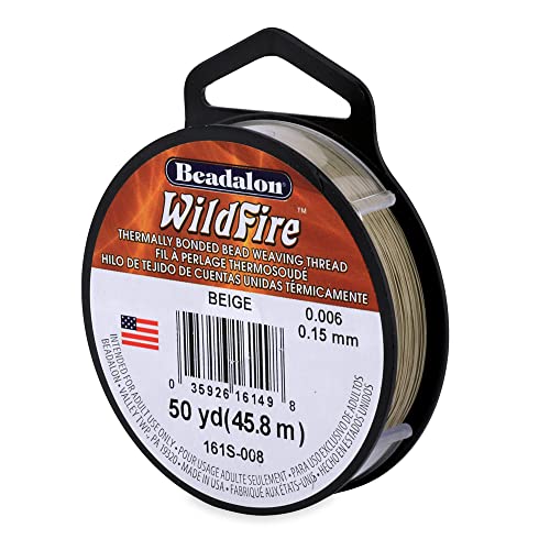 Beadalon Wildfire Thermisch gebundenes Perlenfaden, Beige von Beadalon