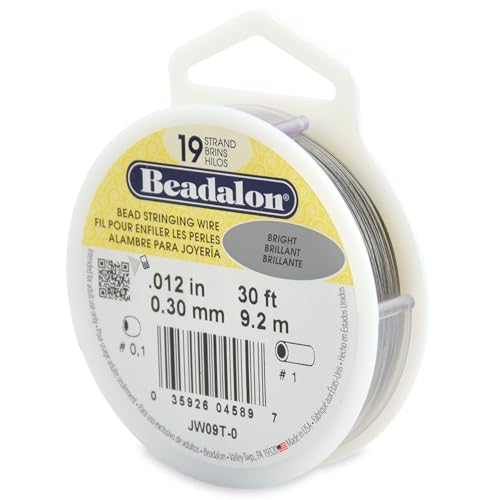 Bright Stringing Wire 19-Strand .012" (.30mm) Diameter 30ft/Pkg JW09T-0 von Beadalon