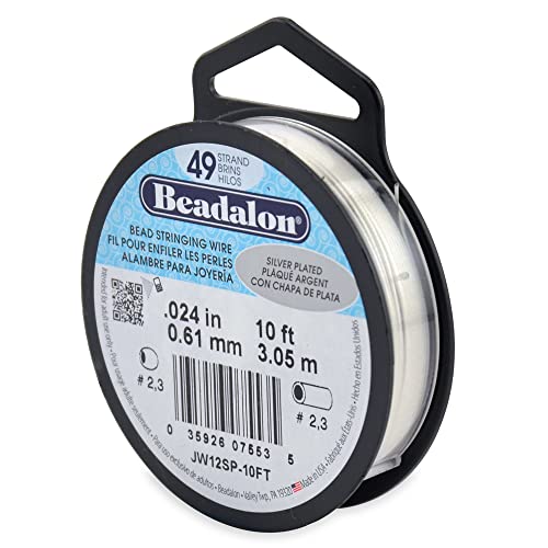 Beadalon Stringing Wire 49-Strand 0.06mm x 3m Silber-Platiert von Beadalon